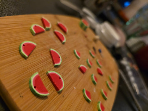 Clay Watermelon Earrings