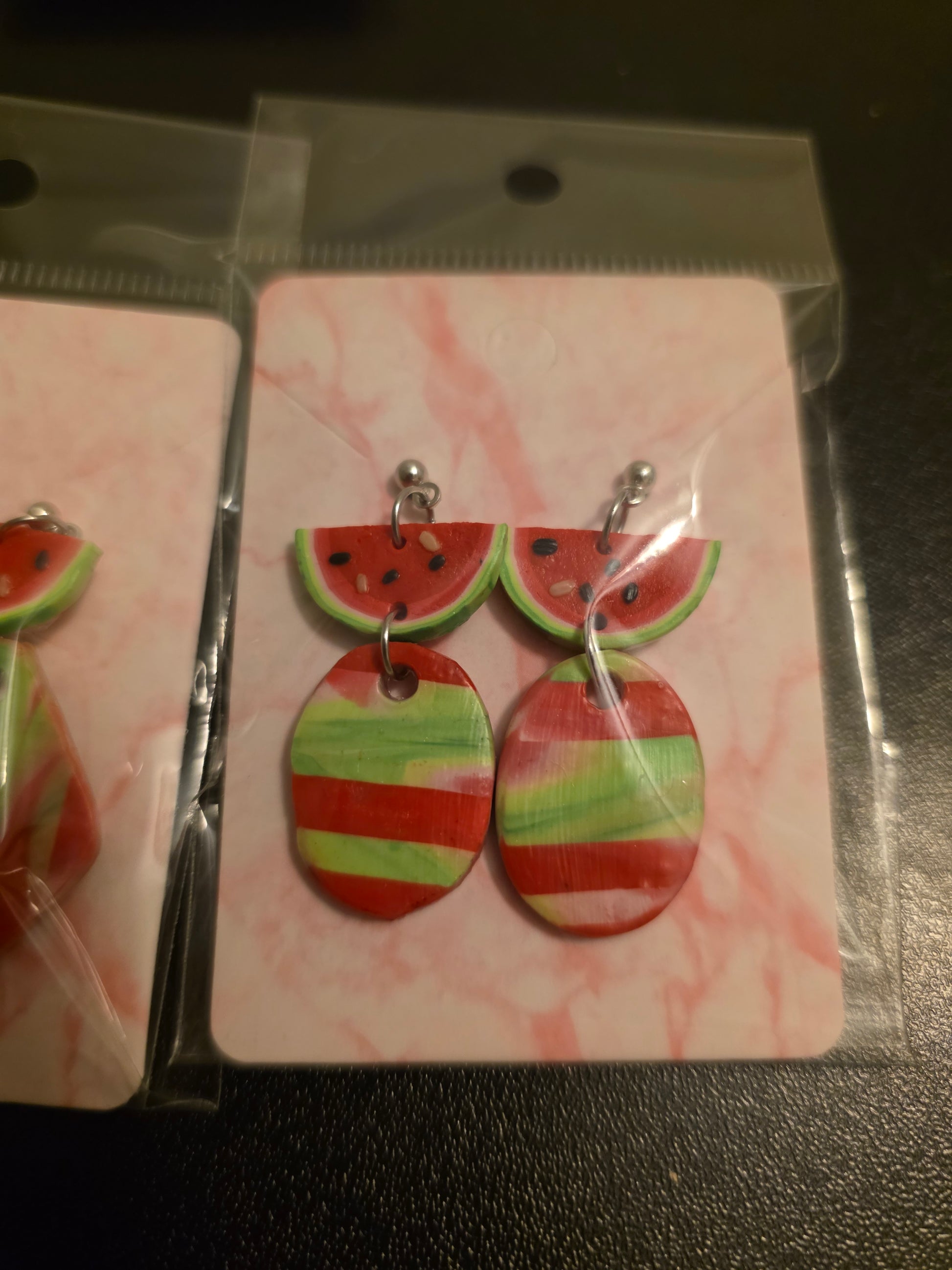 Clay Watermelon Earrings