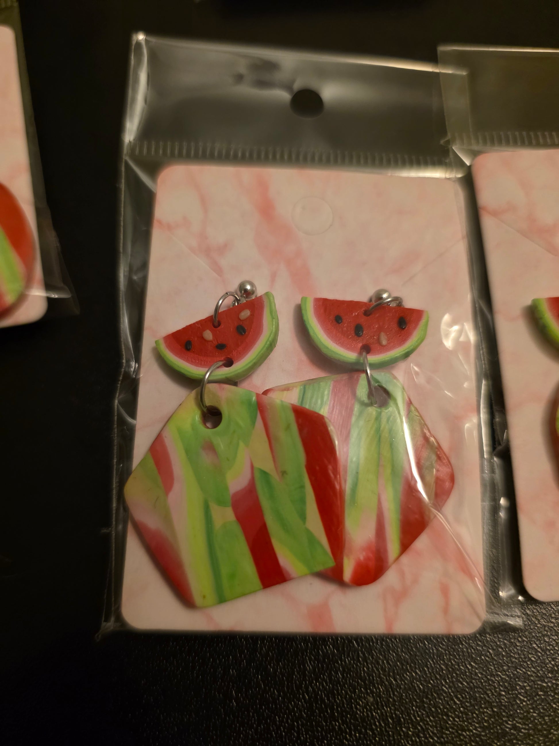 Clay Watermelon Earrings